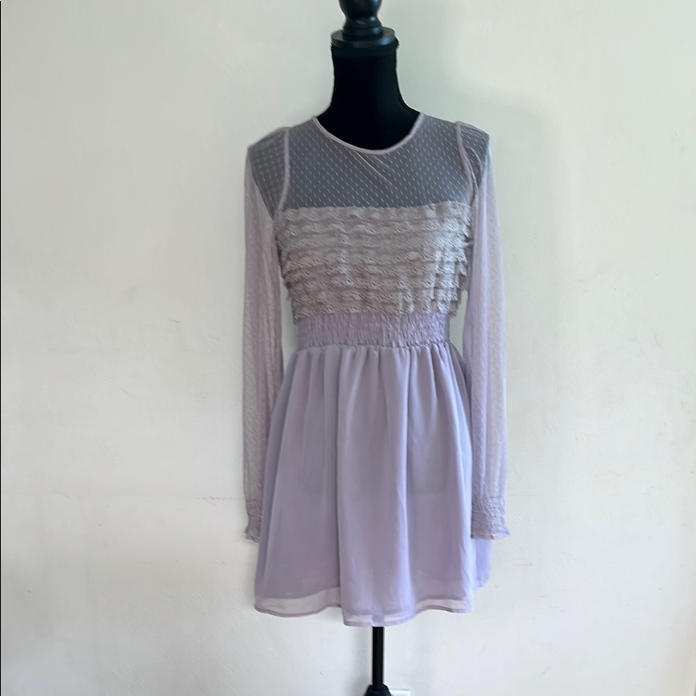 Free People Lavender Long Sleeve Dress